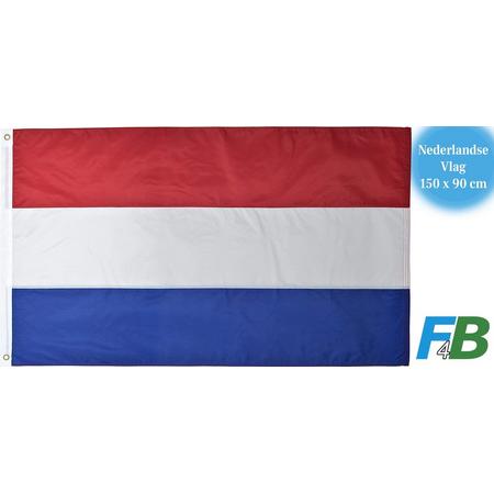 F4B Nederlandse Vlag | 150x90 cm | Nederland Vlag | 100% Polyester | Messing Ogen | Weerbestendig